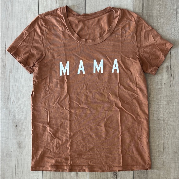 Tops - Ford & Wyatt MAMA Graphic Tee - Rust Brown with White Print